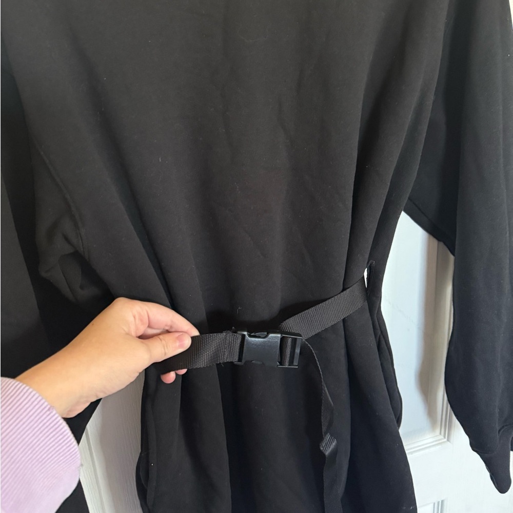 Alo Yoga Cityscape Sweatshirt Dress in Black - Picture 7 of 11
